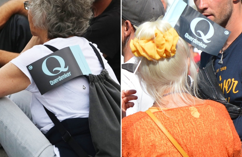 Teilnehmende von Kundgebungen von Reichsbürgern und Querdenken im August 2020 in Berlin.