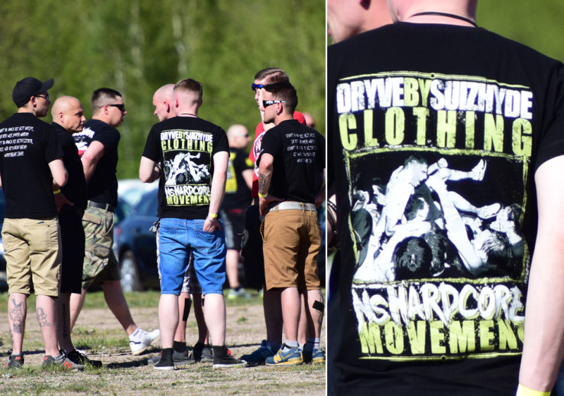 Die neonazistische deutsche Modemarke Dryve By Suizhyde präsentiert sich als Marke eines »NS Hardcore Movement«.