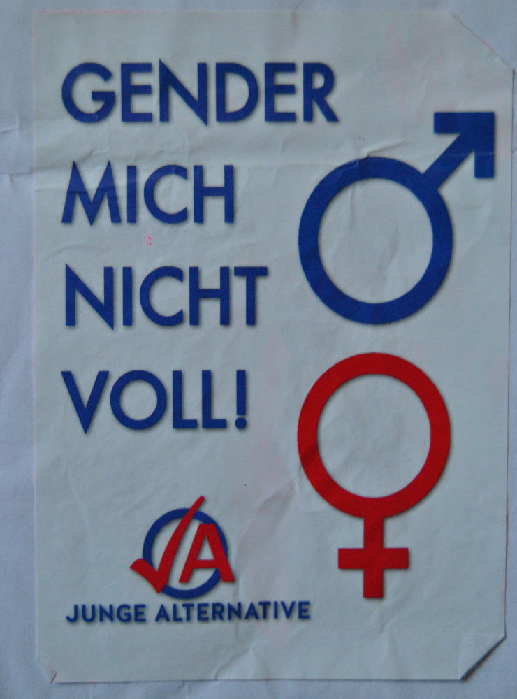 Vor allem die Alternative für Deutschland und ihre Jugendorganisation Junge Alternative agieren als Sprachrohr gegen Gender-Mainstreaming und Gleichstellungspolitik.
