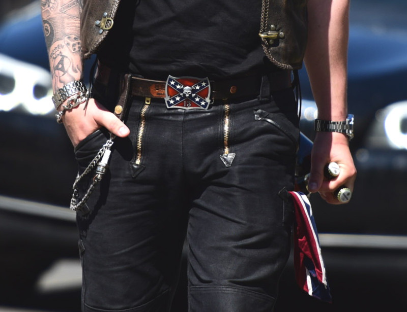 Teilnehmer eines Neonazikonzertes in Thüringen, 2015.