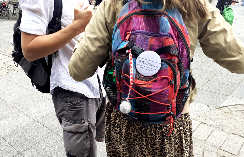 Teilnehmerin einer »Hygienedemo« im Juli 2020 in Frankfurt am Main.