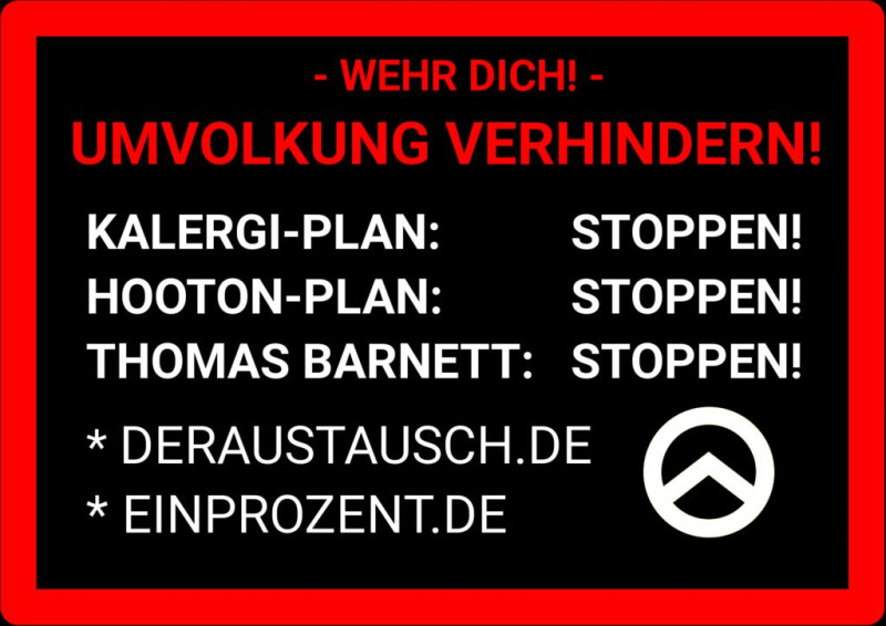 Grafik, die von extrem Rechten unter anderem über Soziale Netzwerke verbreitet wird. Thomas P. M. Barnett ist ein politisch-ökonomischer Analyst und Militärstratege aus den USA. Ihm wird von Rechten unterstellt, einen Plan entworfen zu haben, die »Massenmigration« nach Europa zu fördern.