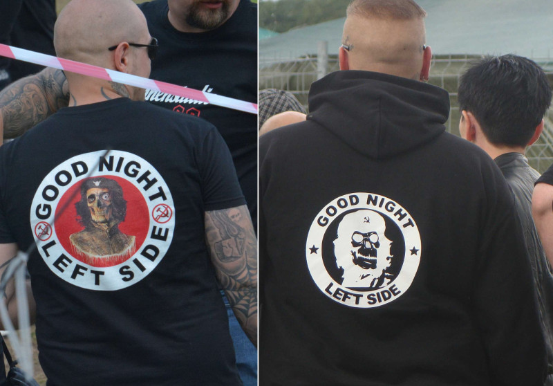 Neonazis in den Jahren 2017 (links) und 2014 (rechts).